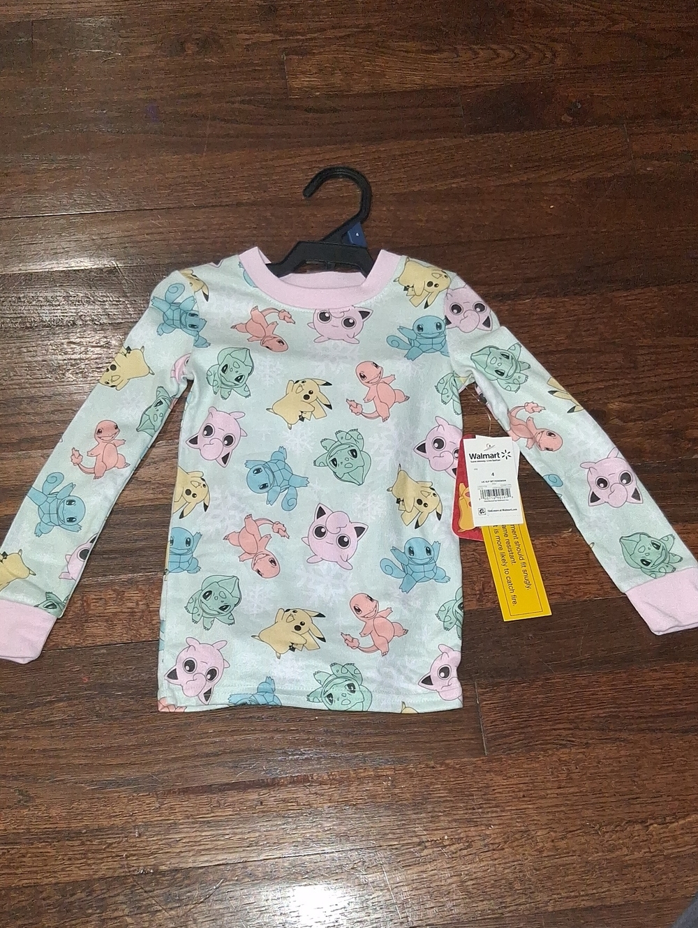 Pastel Pokémon Character Long Sleeve Top - Pink Pokemon Pijama Set